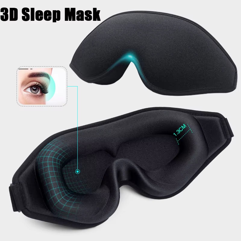 3D Sleep Mask Travel Nap High Quality Portable Rest Soft Memory Foam Blindfold Padded Eye Cover Adult Night Sleeping Eyepatch
