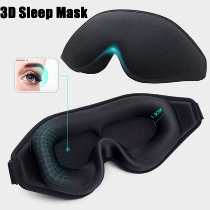 3D Sleep Mask Travel Nap High Quality Portable Rest Soft Memory Foam Blindfold Padded Eye Cover Adult Night Sleeping Eyepatch