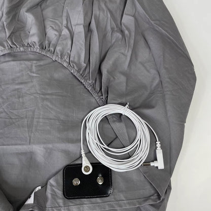 10% Silver Fiber Earthing Fitted Bed Sheets Conductive Grounded Bedsheet Anti-Esd Relieve Pressure Improve Health