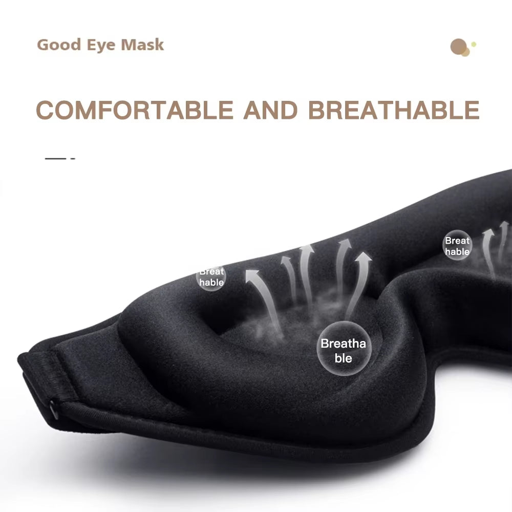 3D Sleep Mask Travel Nap High Quality Portable Rest Soft Memory Foam Blindfold Padded Eye Cover Adult Night Sleeping Eyepatch